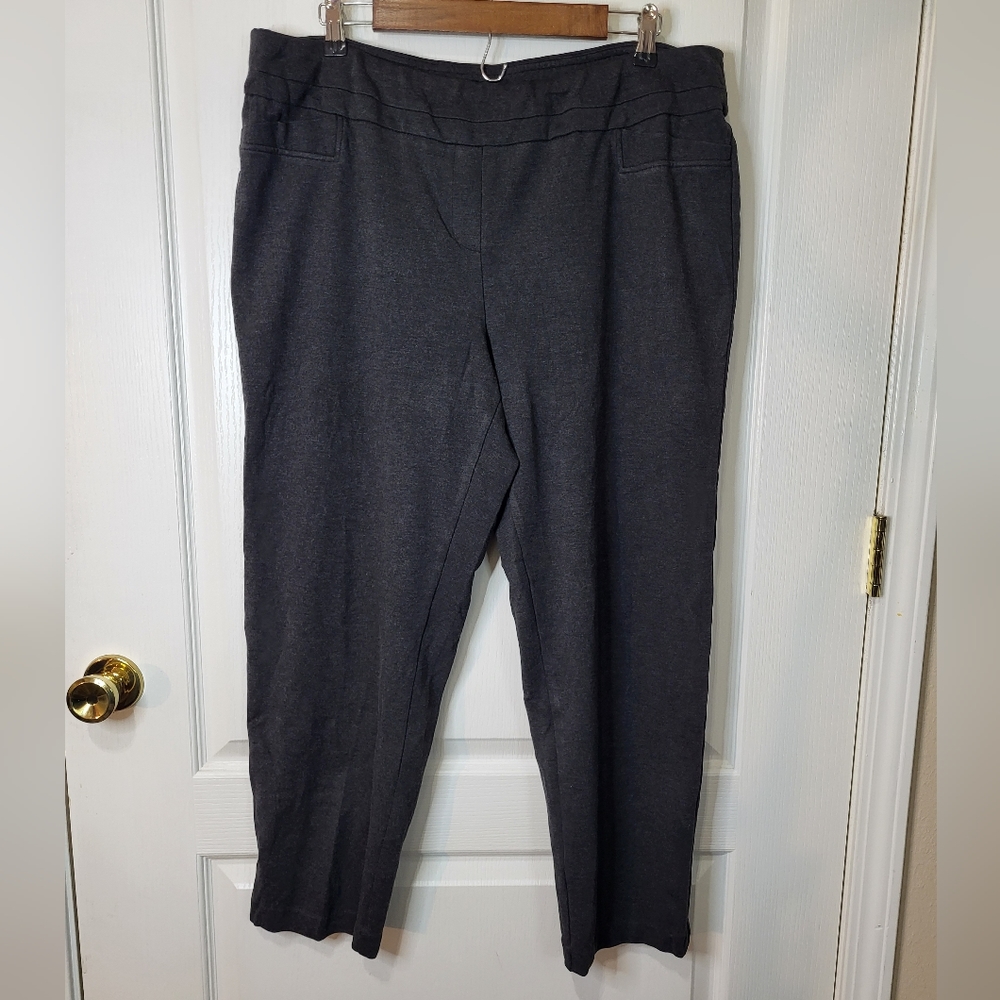 Lands'end Grey Straight Leg Leggings Plus Size 2Xl